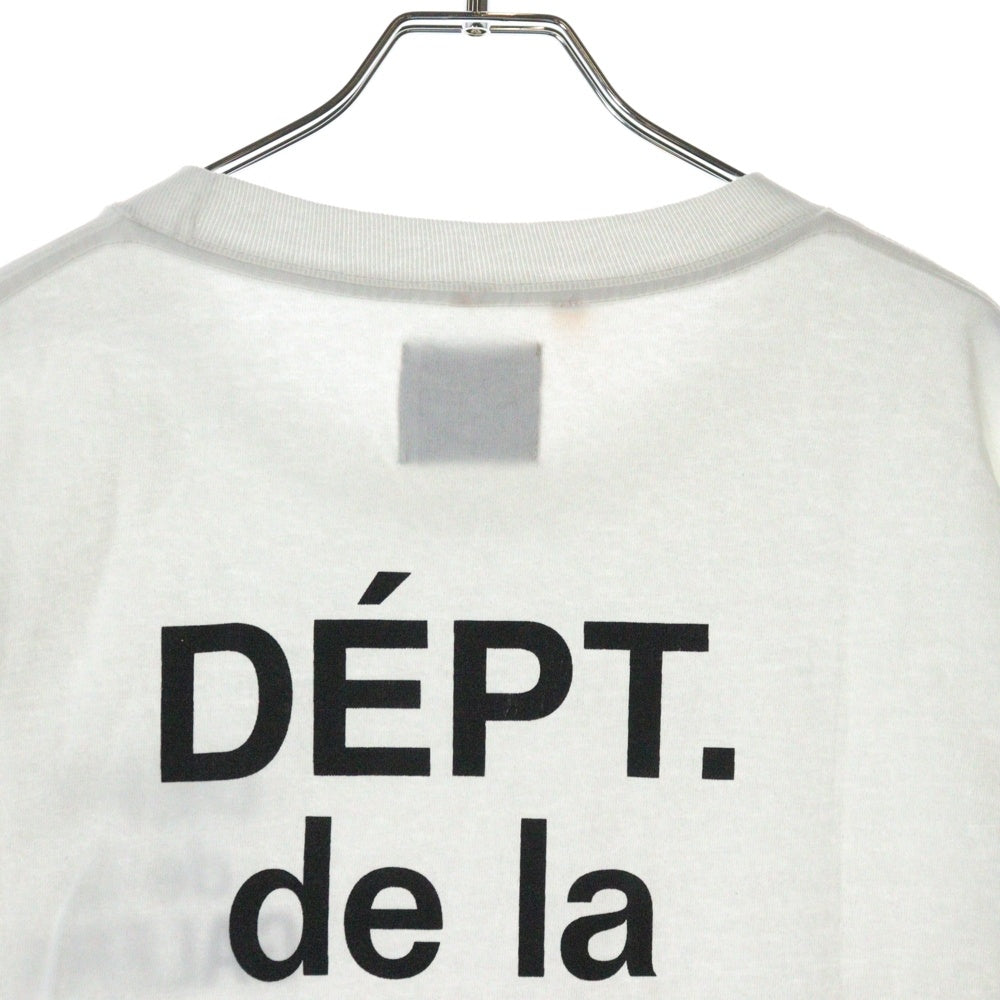 GALLERY DEPT.(ギャラリーデプト) ヴィンテージ加工 ロゴプリント半袖Tシャツ クルーネックカットソー ホワイト/ブラック