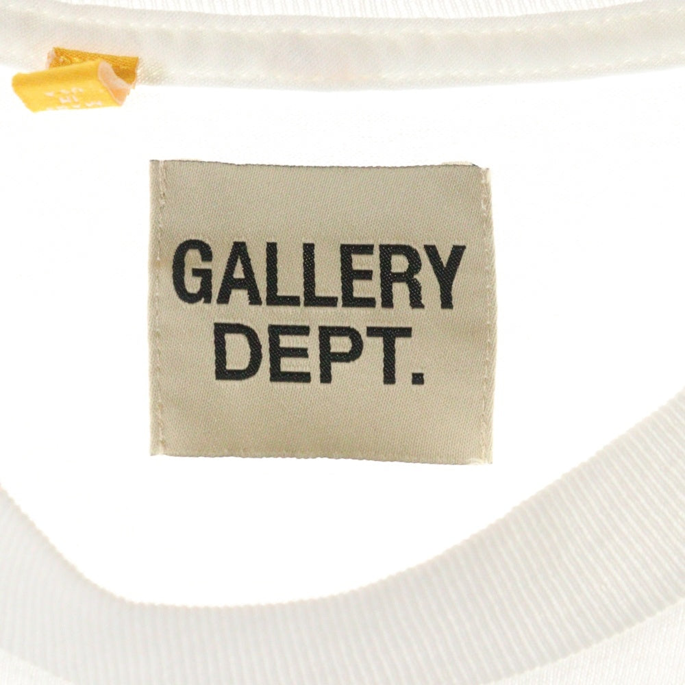 GALLERY DEPT.(ギャラリーデプト) ヴィンテージ加工 ロゴプリント半袖Tシャツ クルーネックカットソー ホワイト/ブラック