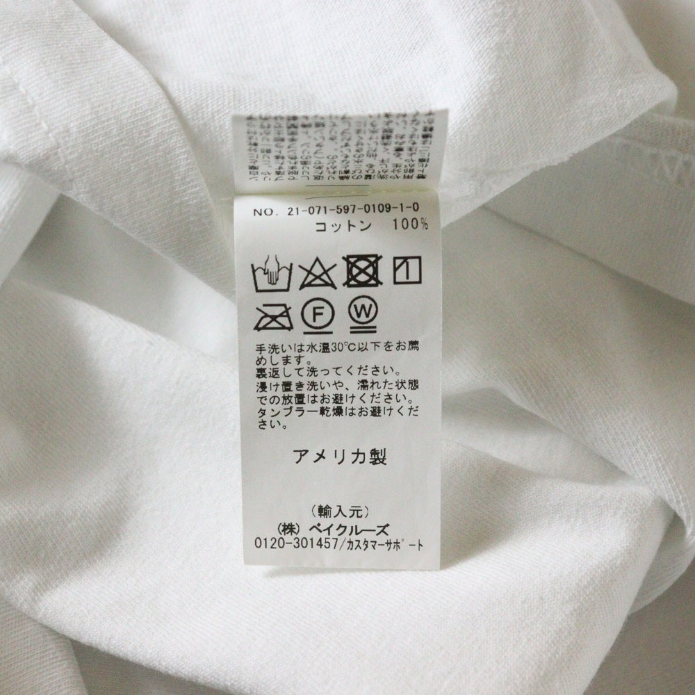 GALLERY DEPT.(ギャラリーデプト) ヴィンテージ加工 ロゴプリント半袖Tシャツ クルーネックカットソー ホワイト/ブラック