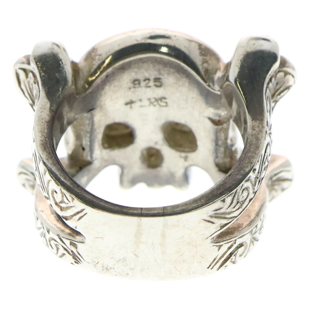 Loree Rodkin(ローリーロドキン) FLAT PAVE SKULL-CROSSED BONES RING スカルモチーフ シルバーリング ジルコニア シルバー