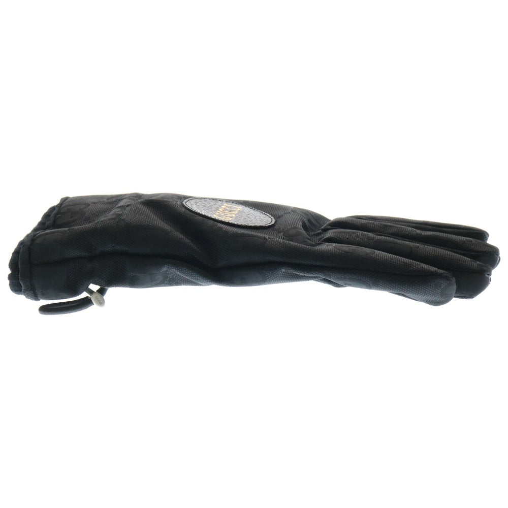 GUCCI(グッチ) OFF THE GRID SKI GLOVES ロゴレザーワッペン スキー グローブ 手袋 ブラック 652996 4HAEU