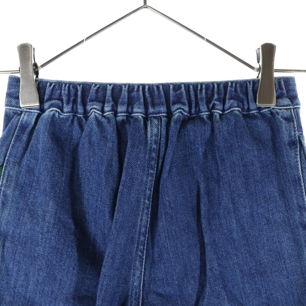 GUCCI(グッチ) ロゴ刺繍 ロゴボタン キッズ デニム カーゴパンツ インディゴ 670832 XDBZX