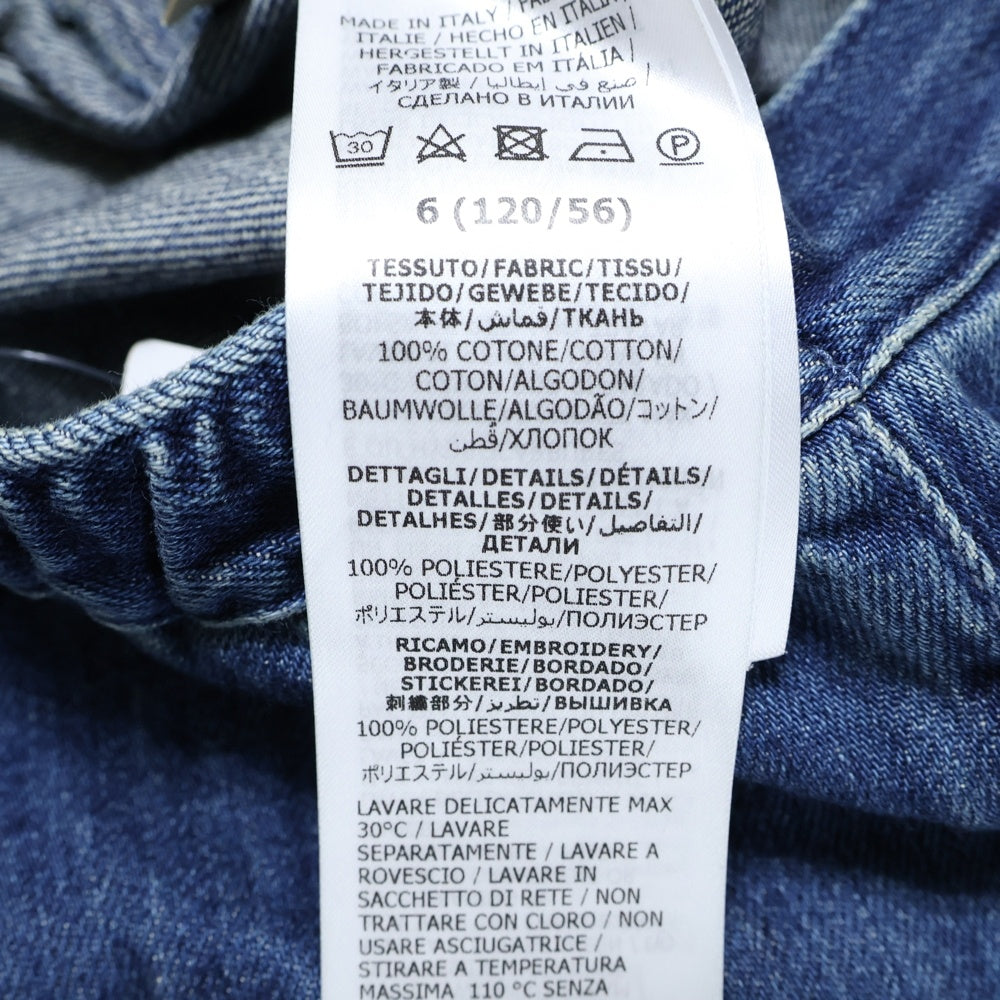 GUCCI(グッチ) ロゴ刺繍 ロゴボタン キッズ デニム カーゴパンツ インディゴ 670832 XDBZX