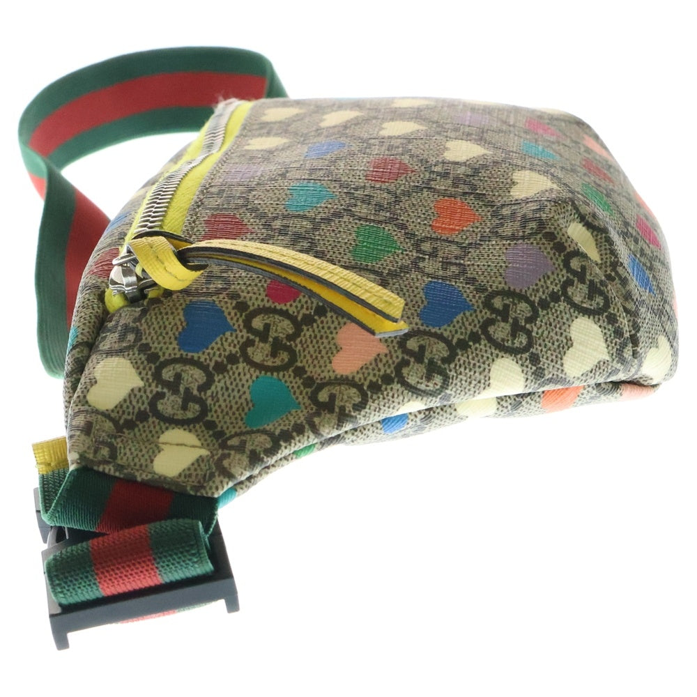 GUCCI(グッチ) GG総柄 ハートプリント キッズ ウエストポーチ ベージュ 502095
