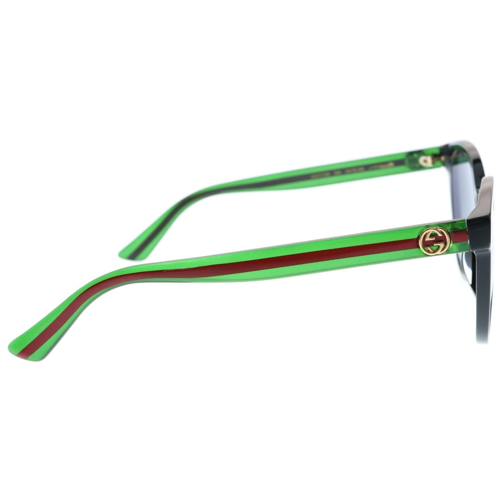 GUCCI(グッチ) シェリーライン インターロッキングG サングラス ブラック/グリーン GG0702SK ※度入り