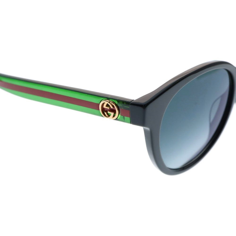 GUCCI(グッチ) シェリーライン インターロッキングG サングラス ブラック/グリーン GG0702SK ※度入り