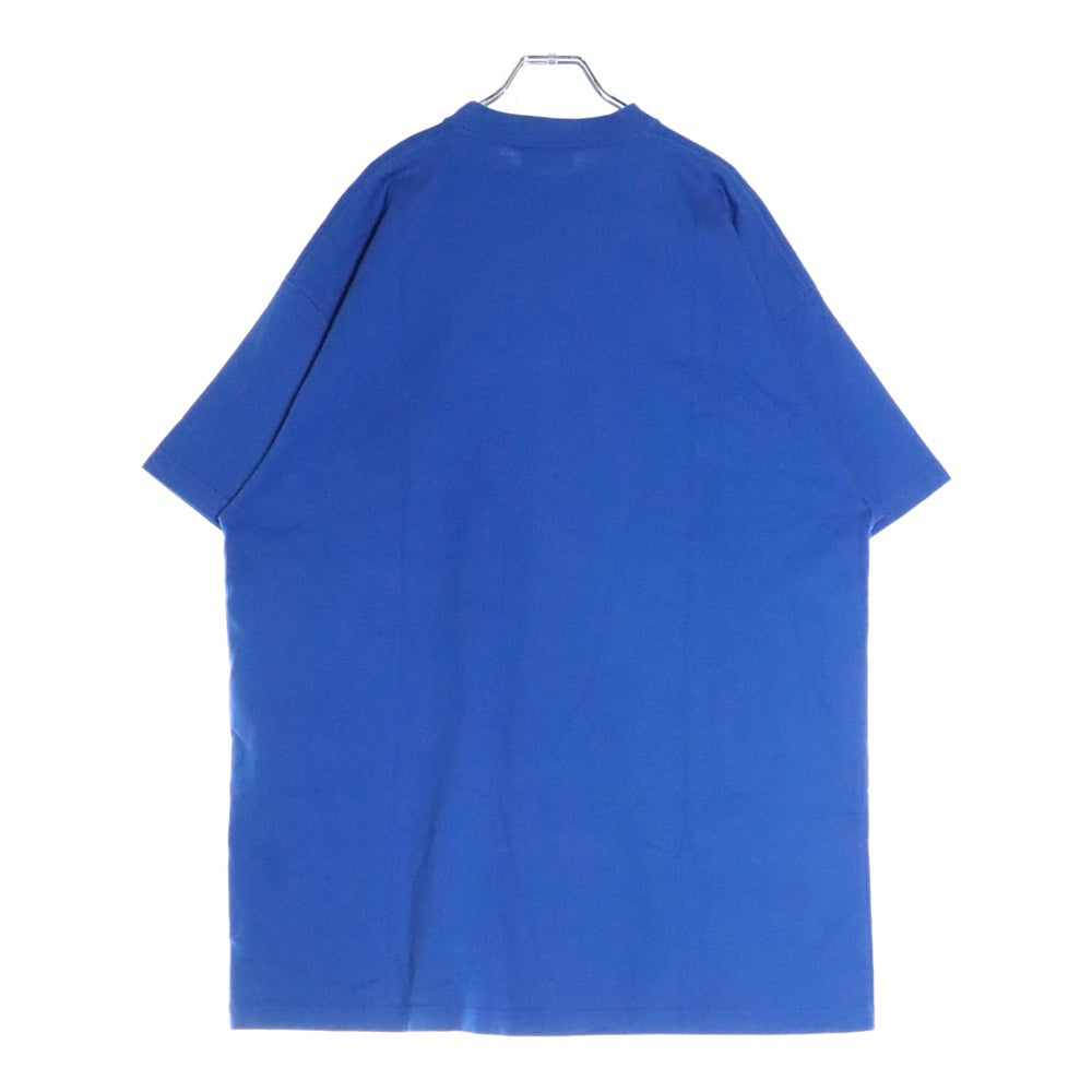 BALENCIAGA(バレンシアガ) 22SS PDFロゴ刺繍 オーバーサイズ半袖Tシャツ クルーネックカットソー ブルー 676589 TLVF7