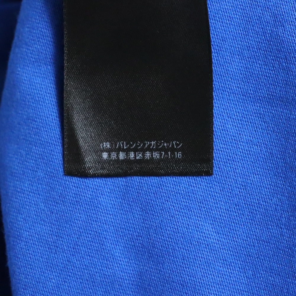 BALENCIAGA(バレンシアガ) 22SS PDFロゴ刺繍 オーバーサイズ半袖Tシャツ クルーネックカットソー ブルー 676589 TLVF7