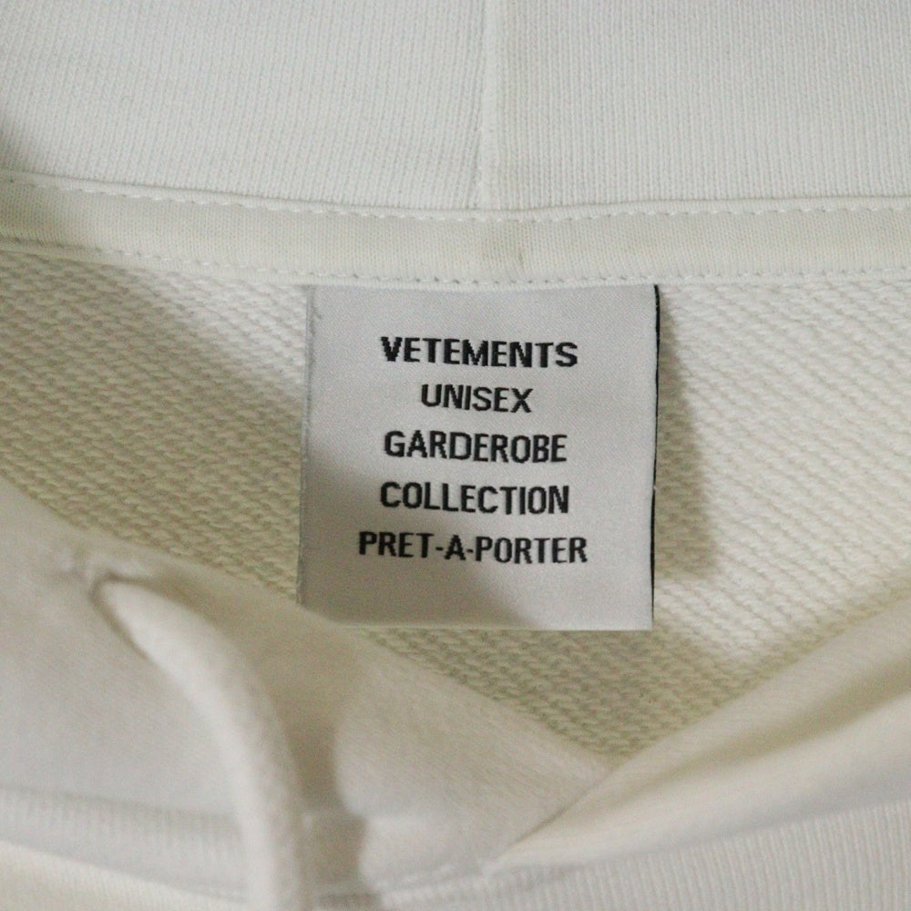 VETEMENTS(ヴェトモン) 21SS Black Label Logo Hoodie ブラックレーベル プリントプルオーバーパーカー ホワイト UA52TR900W