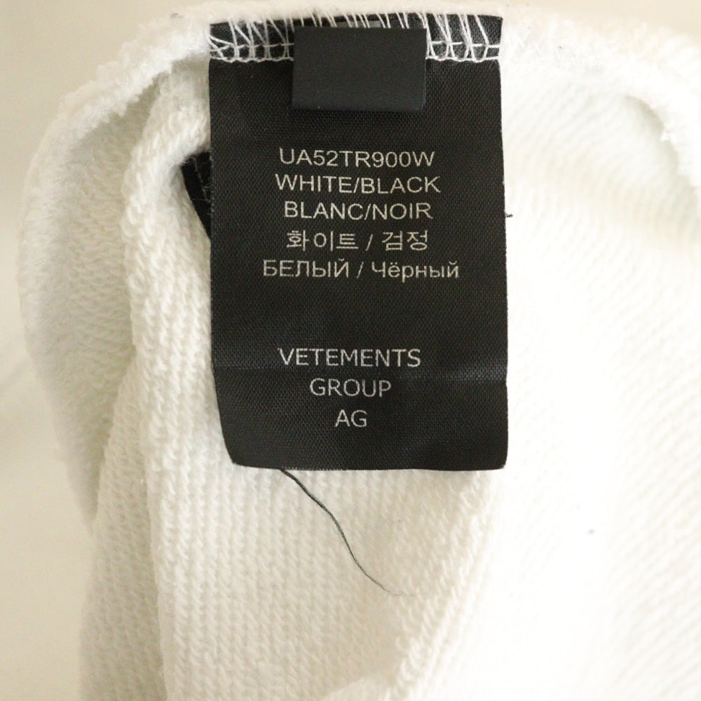VETEMENTS(ヴェトモン) 21SS Black Label Logo Hoodie ブラックレーベル プリントプルオーバーパーカー ホワイト UA52TR900W