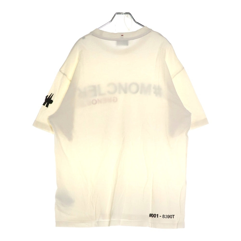 MONCLER GRENOBLE(モンクレールグルノーブル) 22AWT-SHIRT MANICA CORTA ラバーロゴプリント 半袖Tシャツ クルーネックカットソー ホワイト H20978C00005