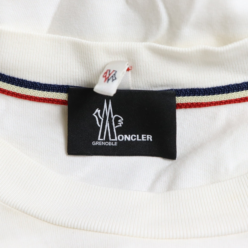 MONCLER GRENOBLE(モンクレールグルノーブル) 22AWT-SHIRT MANICA CORTA ラバーロゴプリント 半袖Tシャツ クルーネックカットソー ホワイト H20978C00005