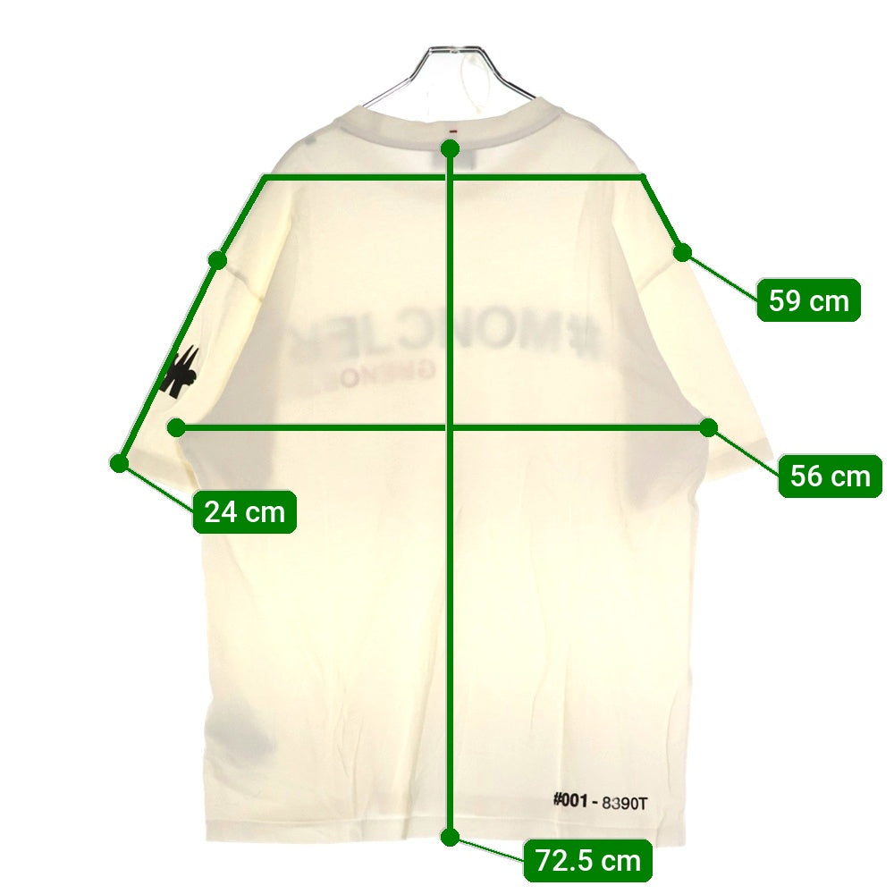 MONCLER GRENOBLE(モンクレールグルノーブル) 22AWT-SHIRT MANICA CORTA ラバーロゴプリント 半袖Tシャツ クルーネックカットソー ホワイト H20978C00005