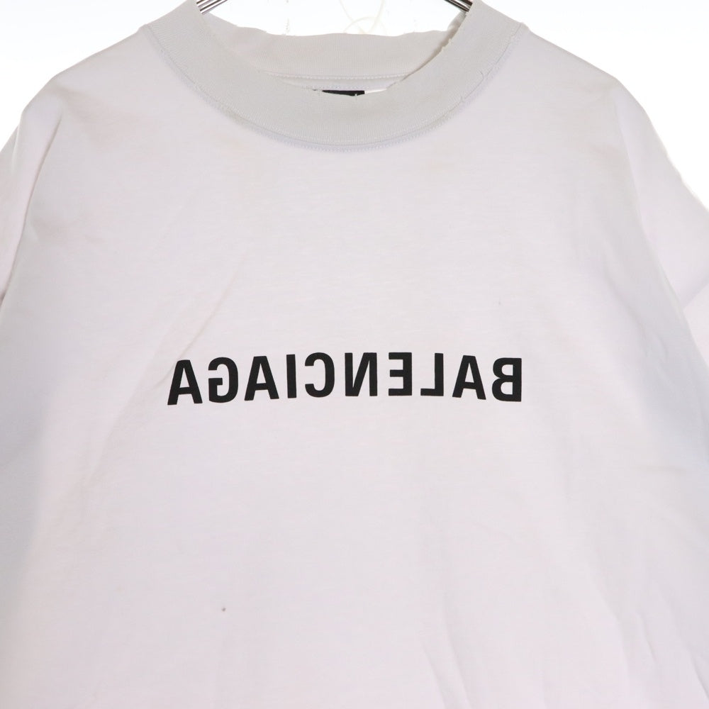 BALENCIAGA(バレンシアガ) MIRROR LOGO TEE ミラー 反転ロゴプリント 半袖Tシャツ ライトグレー 764235 TNVV8