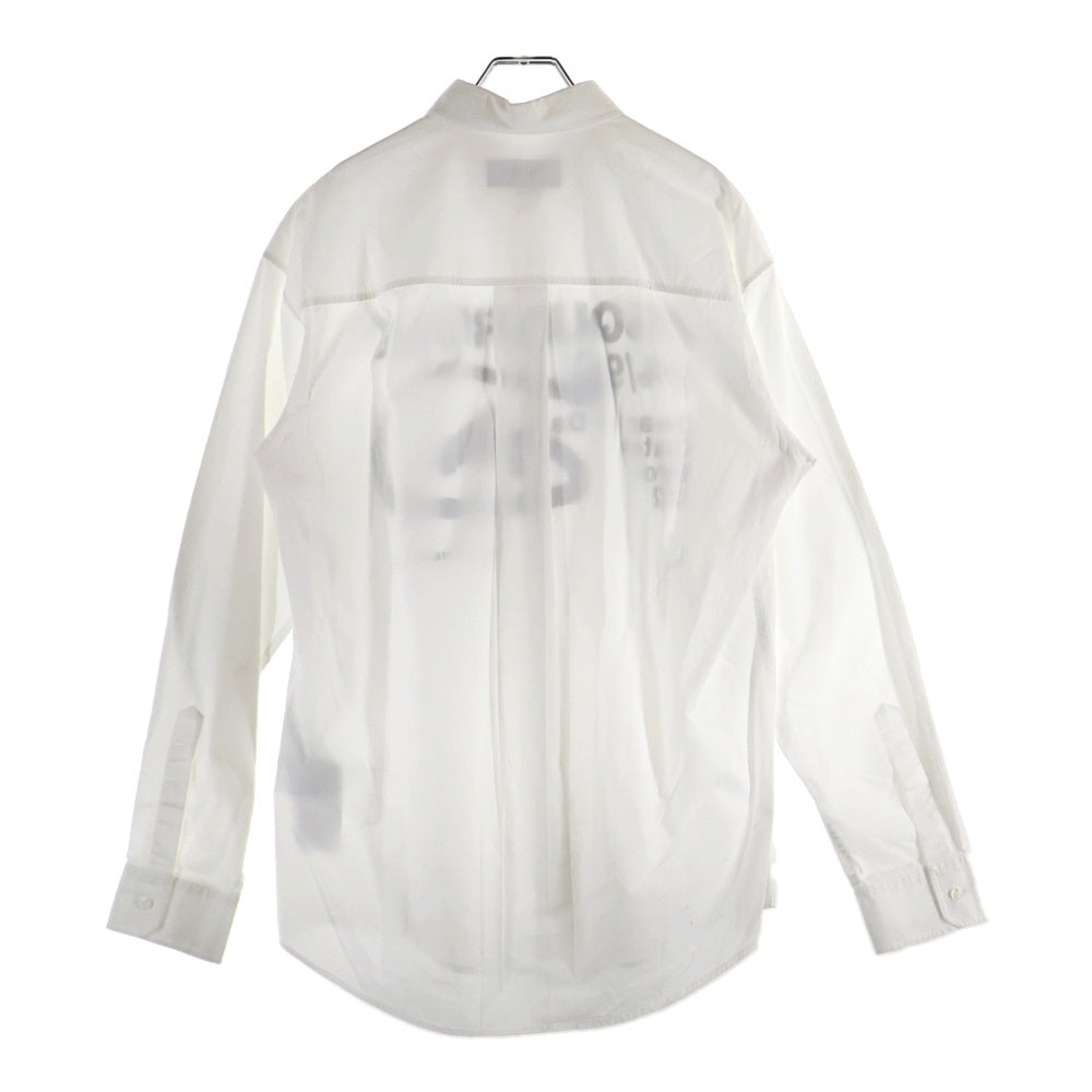 DSQUARED2(ディースクエアード) 22SS フロントプリント 比翼長袖シャツ ホワイト S74DM0584