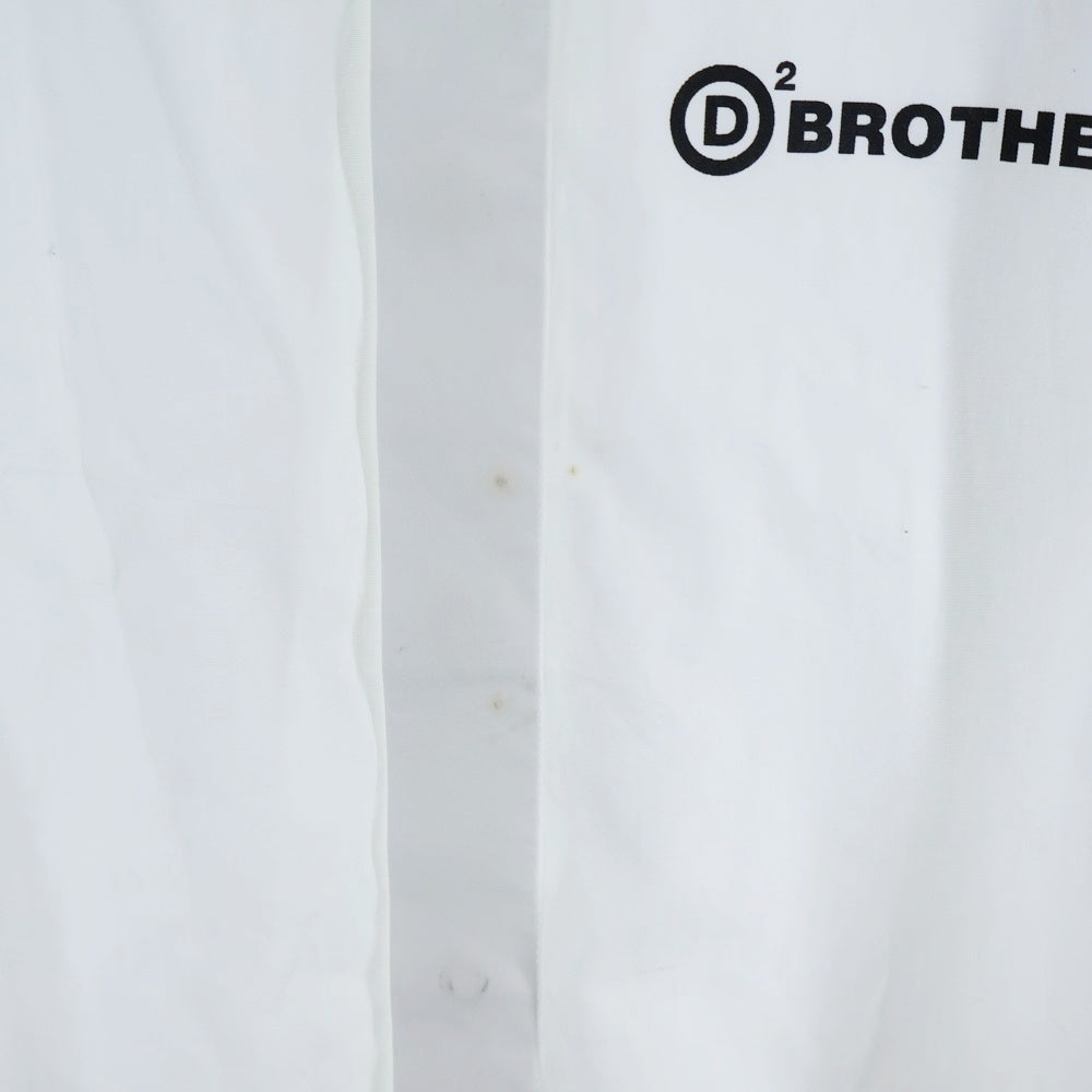 DSQUARED2(ディースクエアード) 22SS フロントプリント 比翼長袖シャツ ホワイト S74DM0584