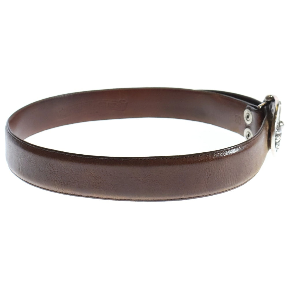 CHROME HEARTS(クロムハーツ) OVAL CROSS STRAP1.5クラシックオーバルクロスバックル レザーベルト シルバー/ブラウン BCA359