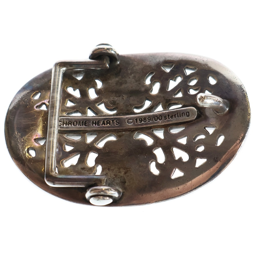 CHROME HEARTS(クロムハーツ) OVAL CROSS STRAP1.5クラシックオーバルクロスバックル レザーベルト シルバー/ブラウン BCA359