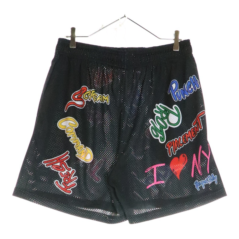 ERIC EMANUEL(エリック エマニュエル) ×MATTY BOY マッティボーイ メッシュ総柄ショーツ ハーフパンツ ブラック