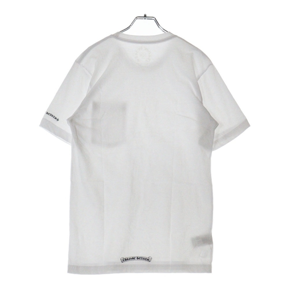 CHROME HEARTS(クロムハーツ) CH T-SHRT 1 ネックロゴプリント クルーネック半袖Tシャツ ホワイト/ブラック
