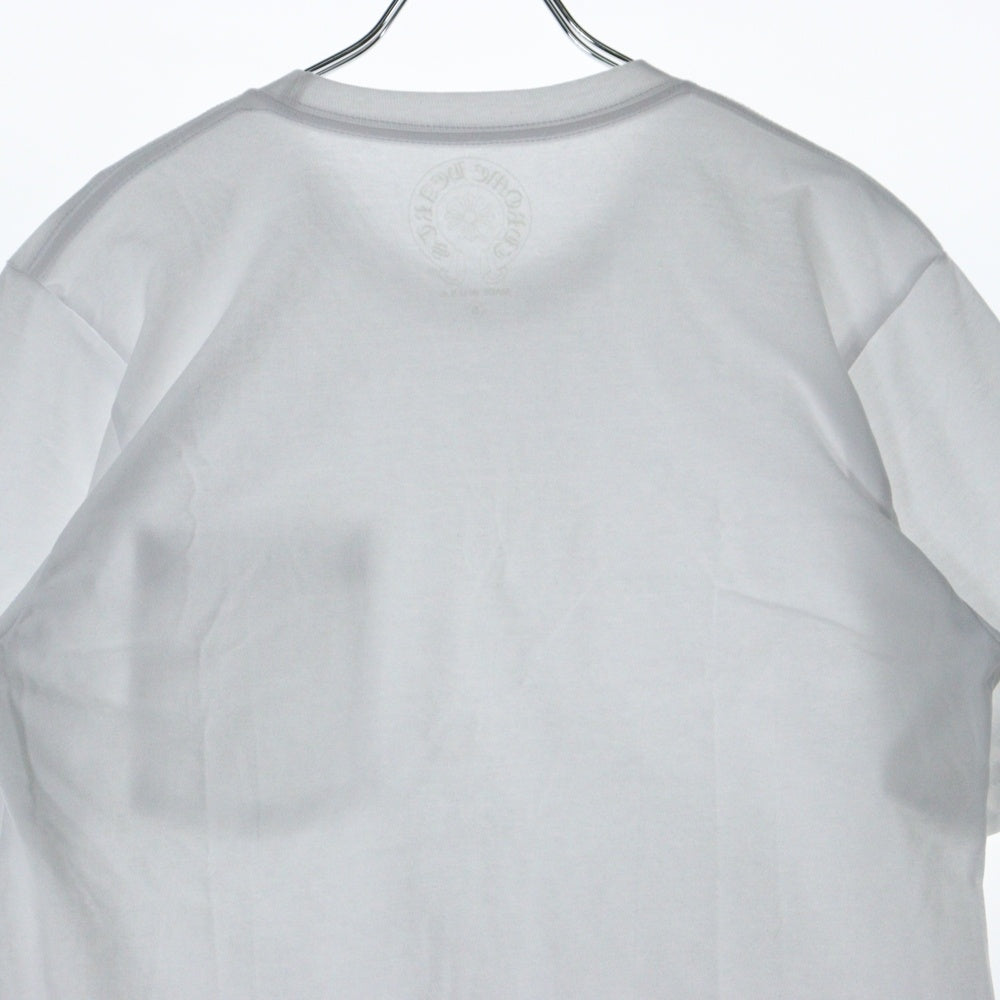 CHROME HEARTS(クロムハーツ) CH T-SHRT 1 ネックロゴプリント クルーネック半袖Tシャツ ホワイト/ブラック
