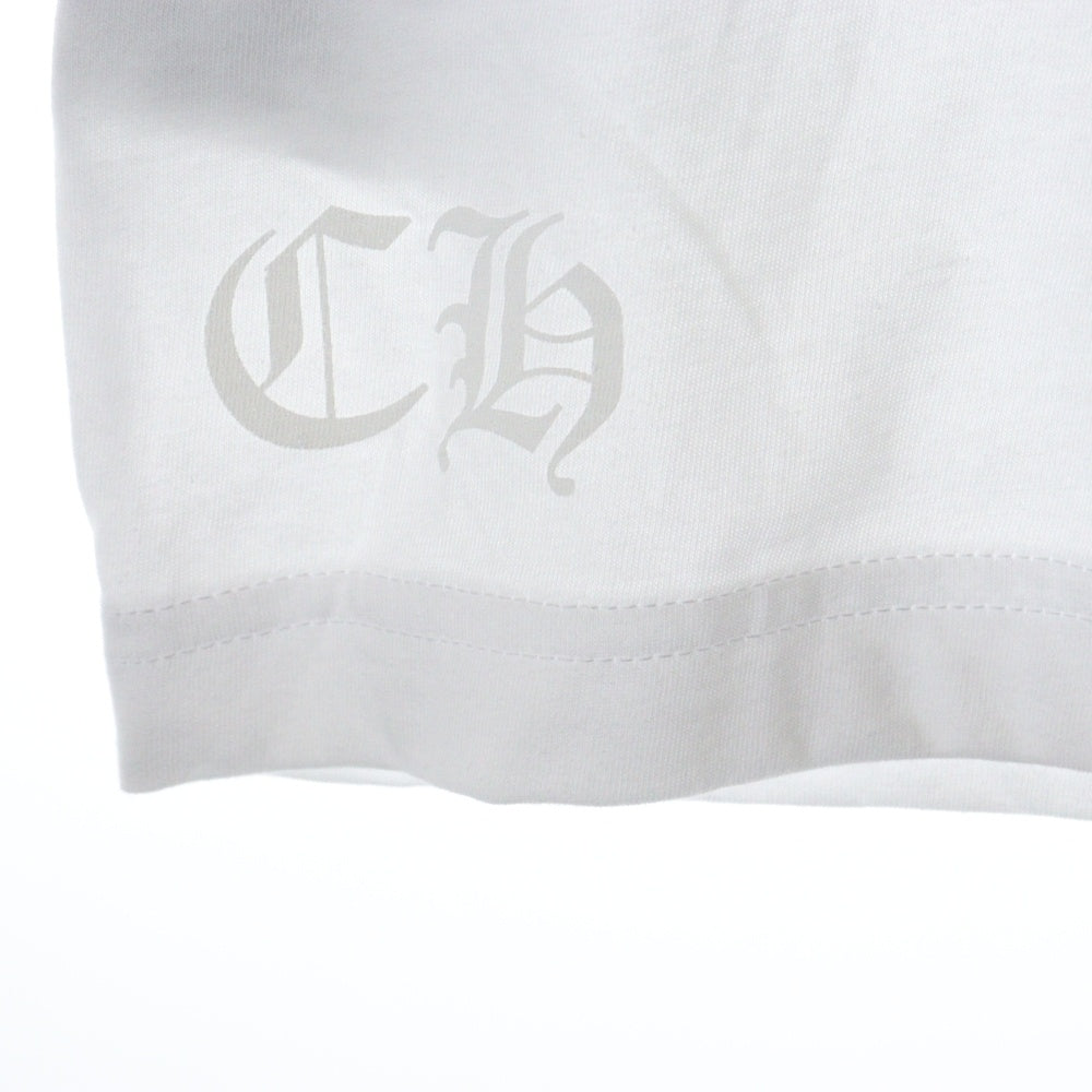 CHROME HEARTS(クロムハーツ) CH T-SHRT 1 ネックロゴプリント クルーネック半袖Tシャツ ホワイト/ブラック
