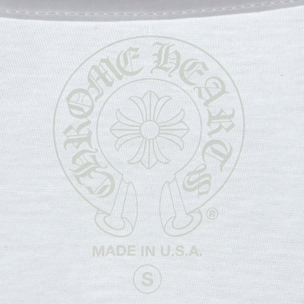 CHROME HEARTS(クロムハーツ) CH T-SHRT 1 ネックロゴプリント クルーネック半袖Tシャツ ホワイト/ブラック