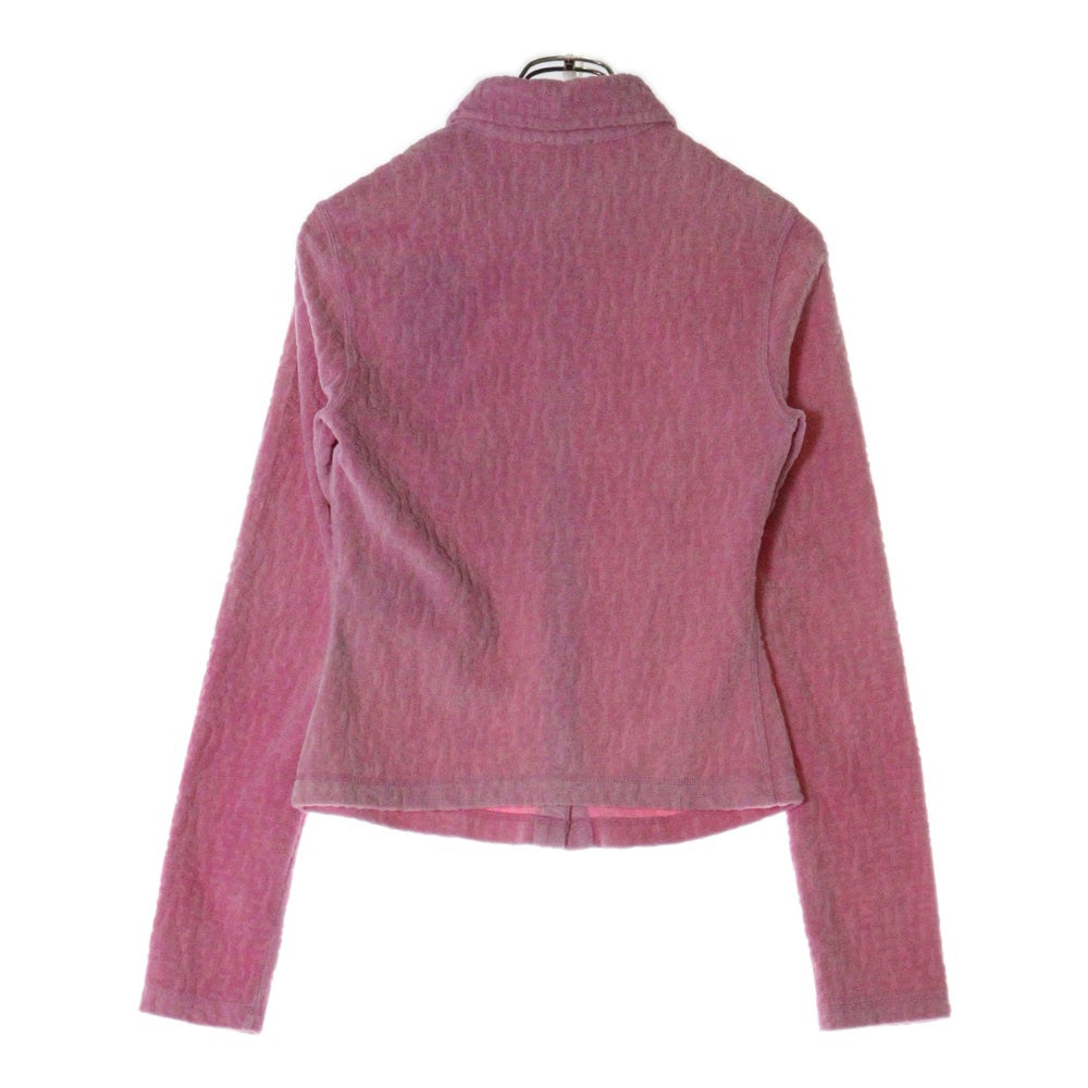 DIESEL(ディーゼル) 23AW モノグラム ジャガード Dロゴラインストーン シャツジャケット ピンク A10414 ONIAA レディース