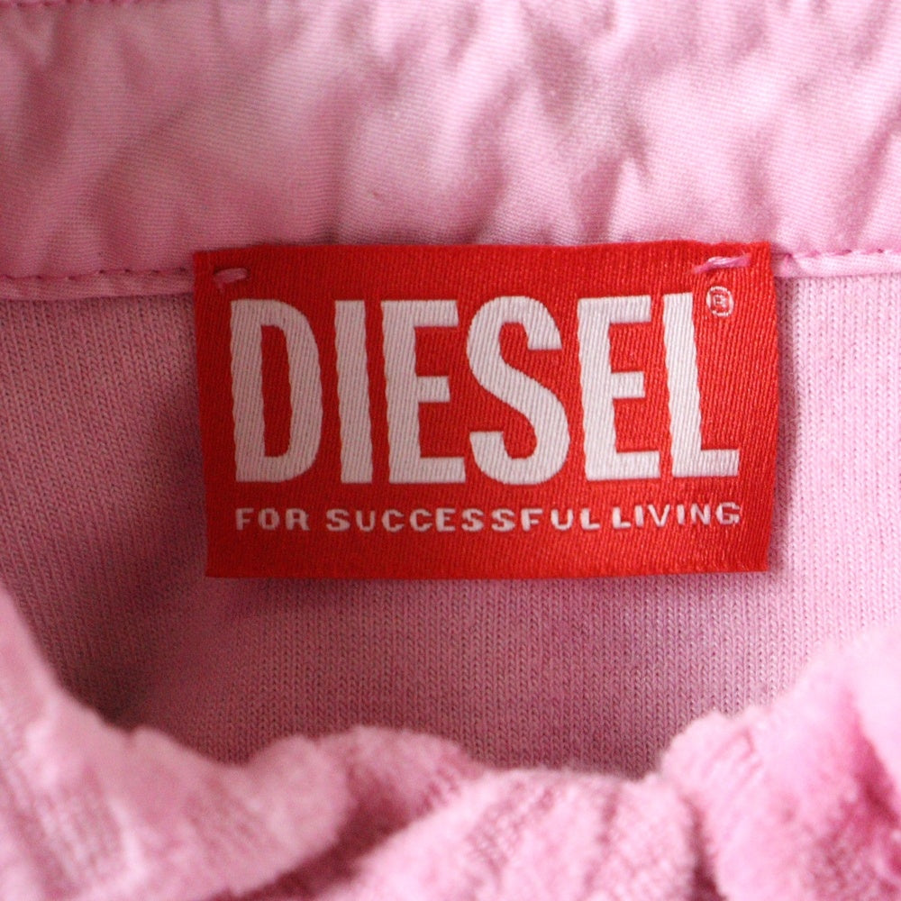 DIESEL(ディーゼル) 23AW モノグラム ジャガード Dロゴラインストーン シャツジャケット ピンク A10414 ONIAA レディース