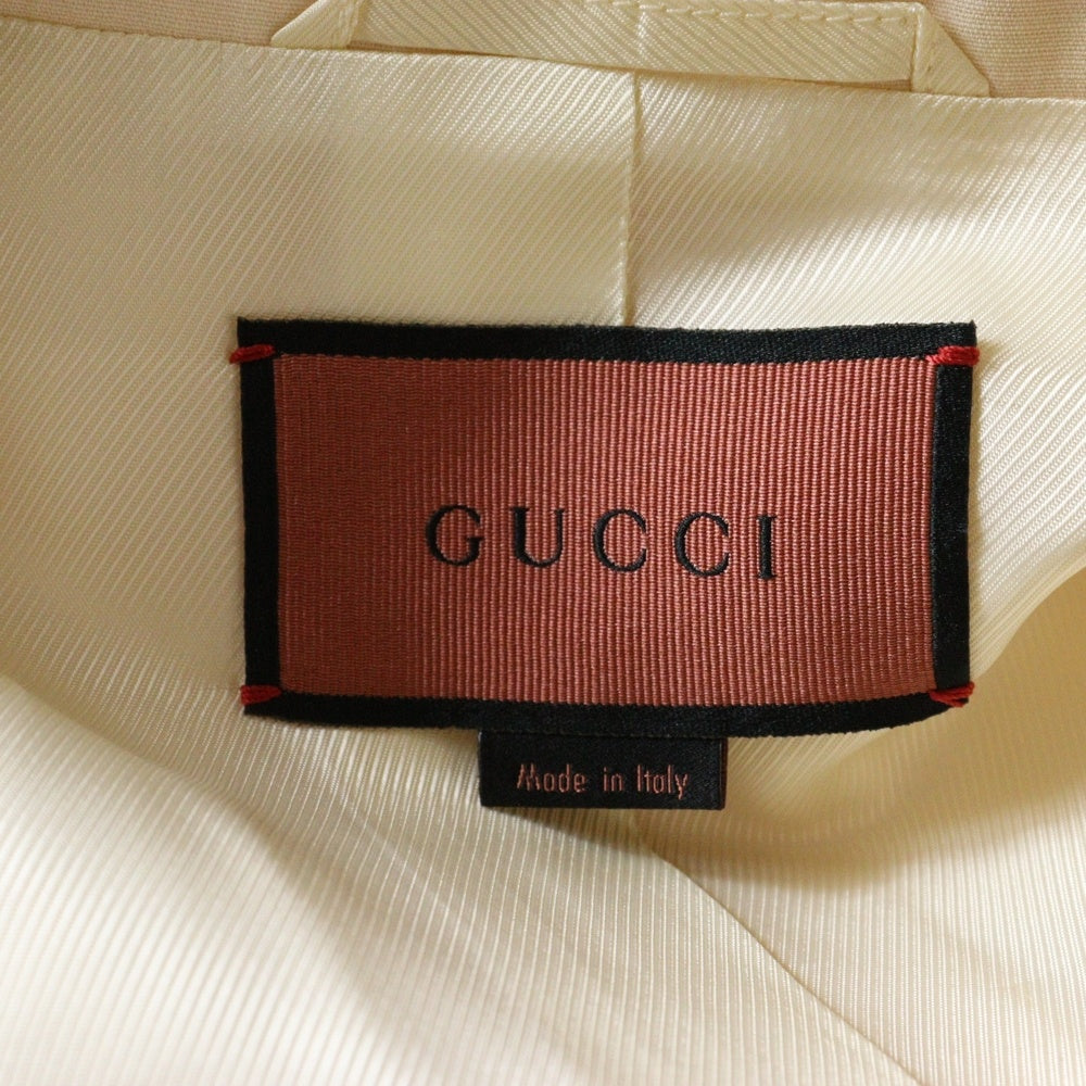 GUCCI(グッチ) GGロゴボタン シルク ウール ブレザー テーラードジャケット ベージュ 614151 ZAD05