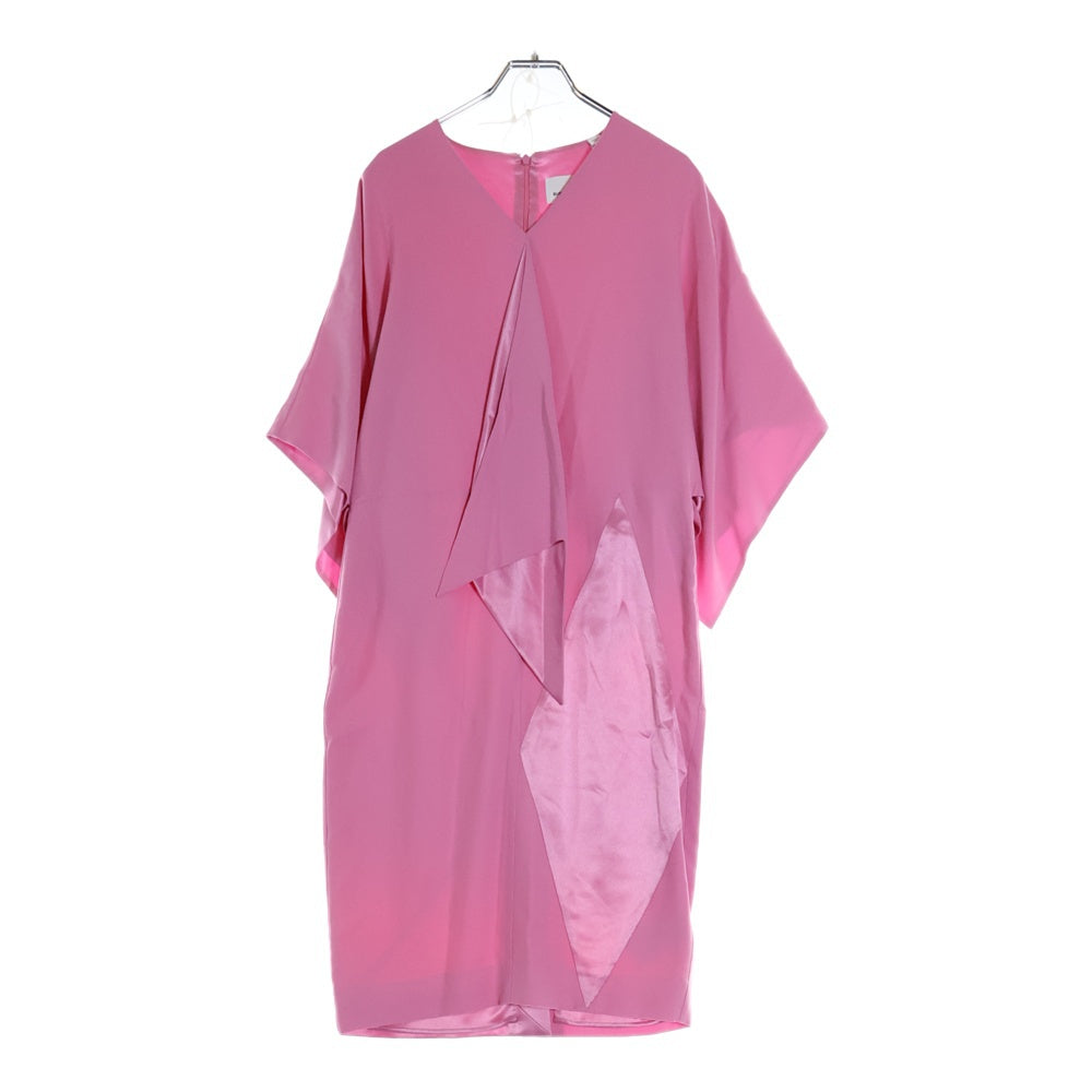 BURBERRY(バーバリー) バックジップ Vネック レディース シルク ワンピース ピンク