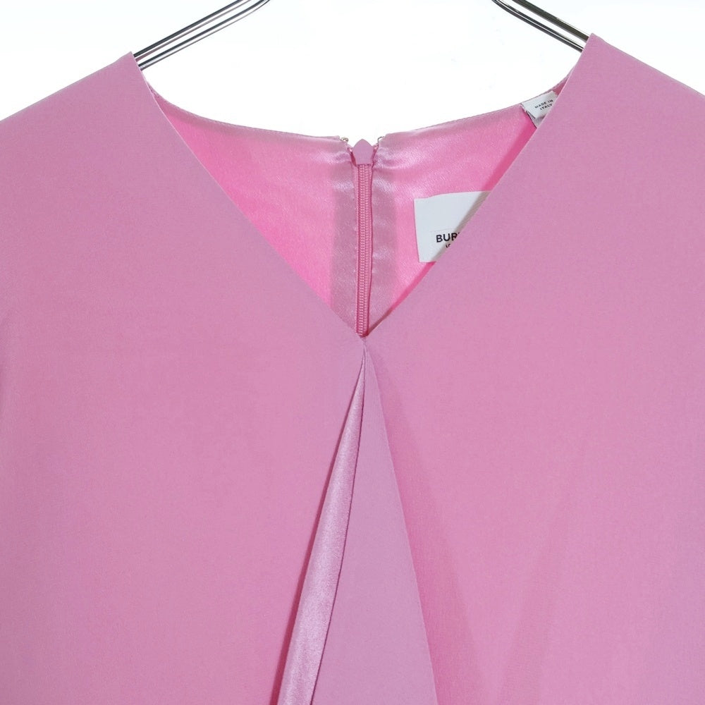 BURBERRY(バーバリー) バックジップ Vネック レディース シルク ワンピース ピンク