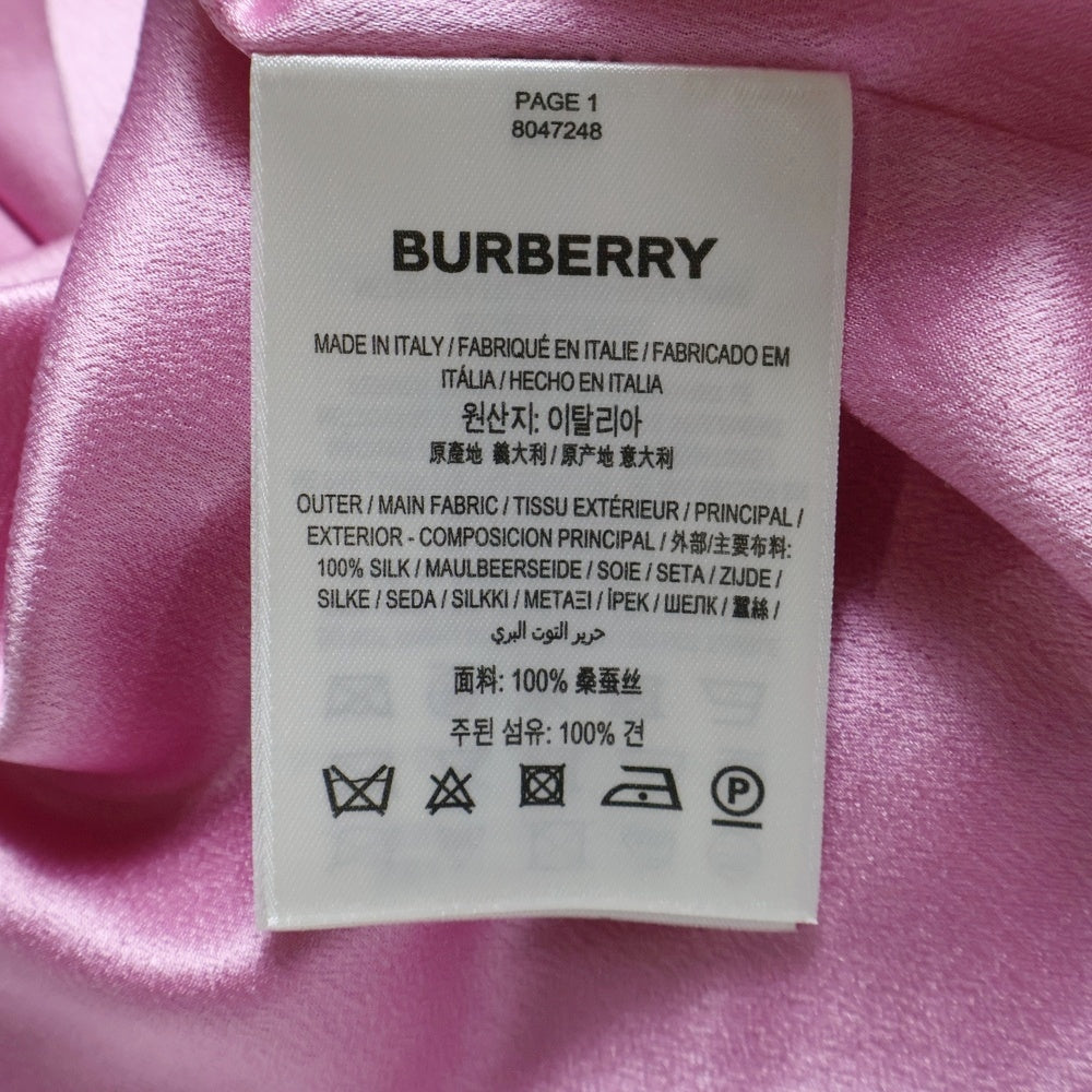 BURBERRY(バーバリー) バックジップ Vネック レディース シルク ワンピース ピンク