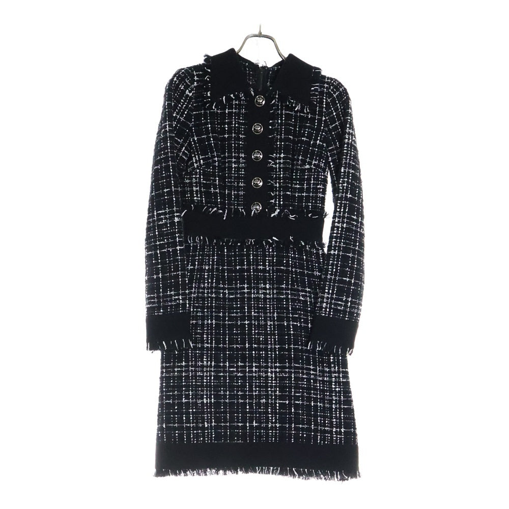 DOLCE & GABBANA(ドルチェアンドガッバーナ) クラウンボタン レディース ツイード ワンピース ドレス ブラック DD F6H1WT