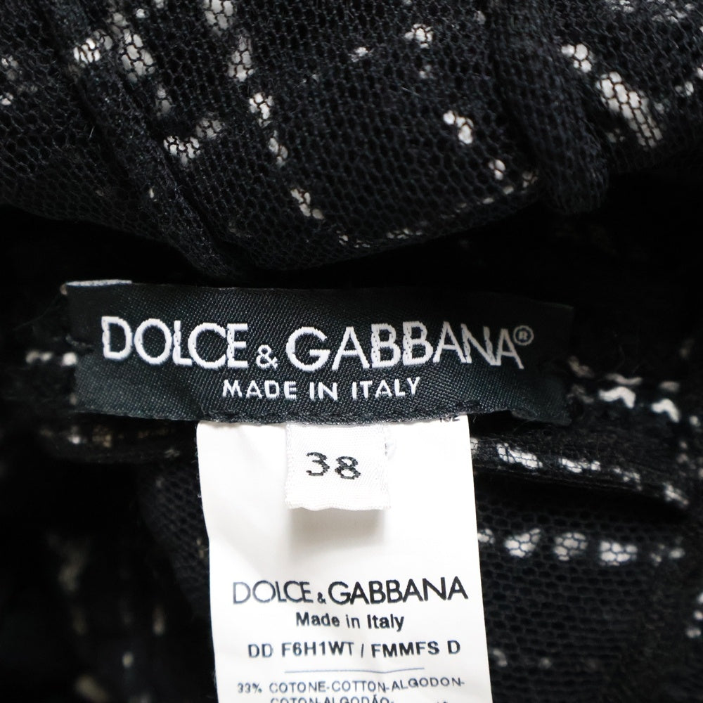 DOLCE & GABBANA(ドルチェアンドガッバーナ) クラウンボタン レディース ツイード ワンピース ドレス ブラック DD F6H1WT