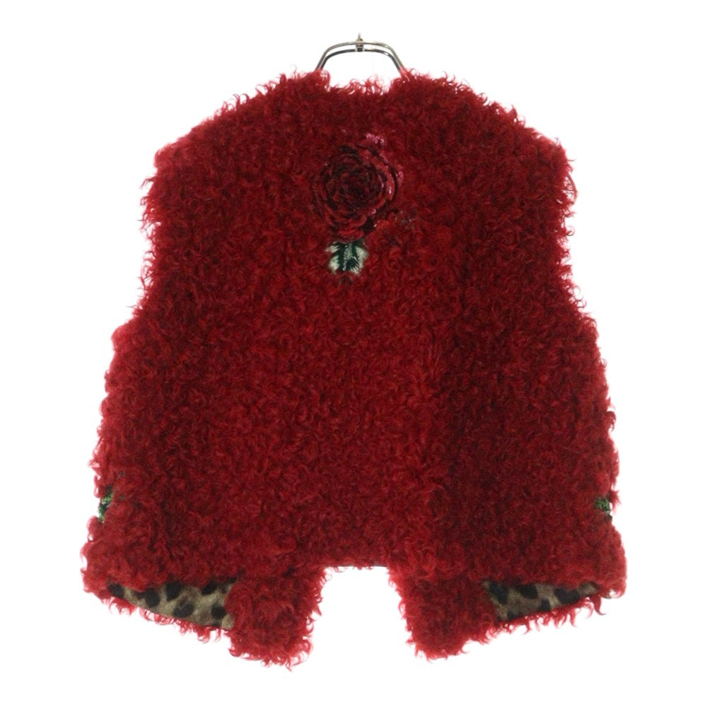 DOLCE & GABBANA(ドルチェアンドガッバーナ) Flower Sequins Best フラワースパンコール レディース ベスト レッド F79Q7Z