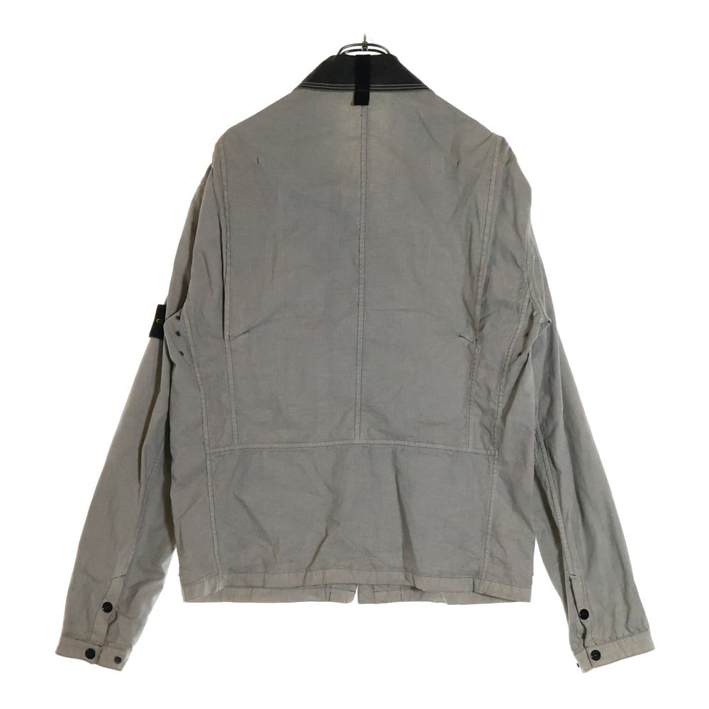 STONE ISLAND(ストーンアイランド) 襟切替 コンパスロゴ ワッペン付き ジップアップジャケット グレー 44154139