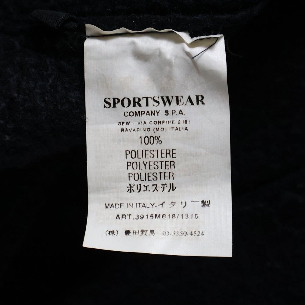 STONE ISLAND(ストーンアイランド) フリース素材 ワッペン付き コンパスロゴ 2ポケットシャツジャケット ブラック 3915M618