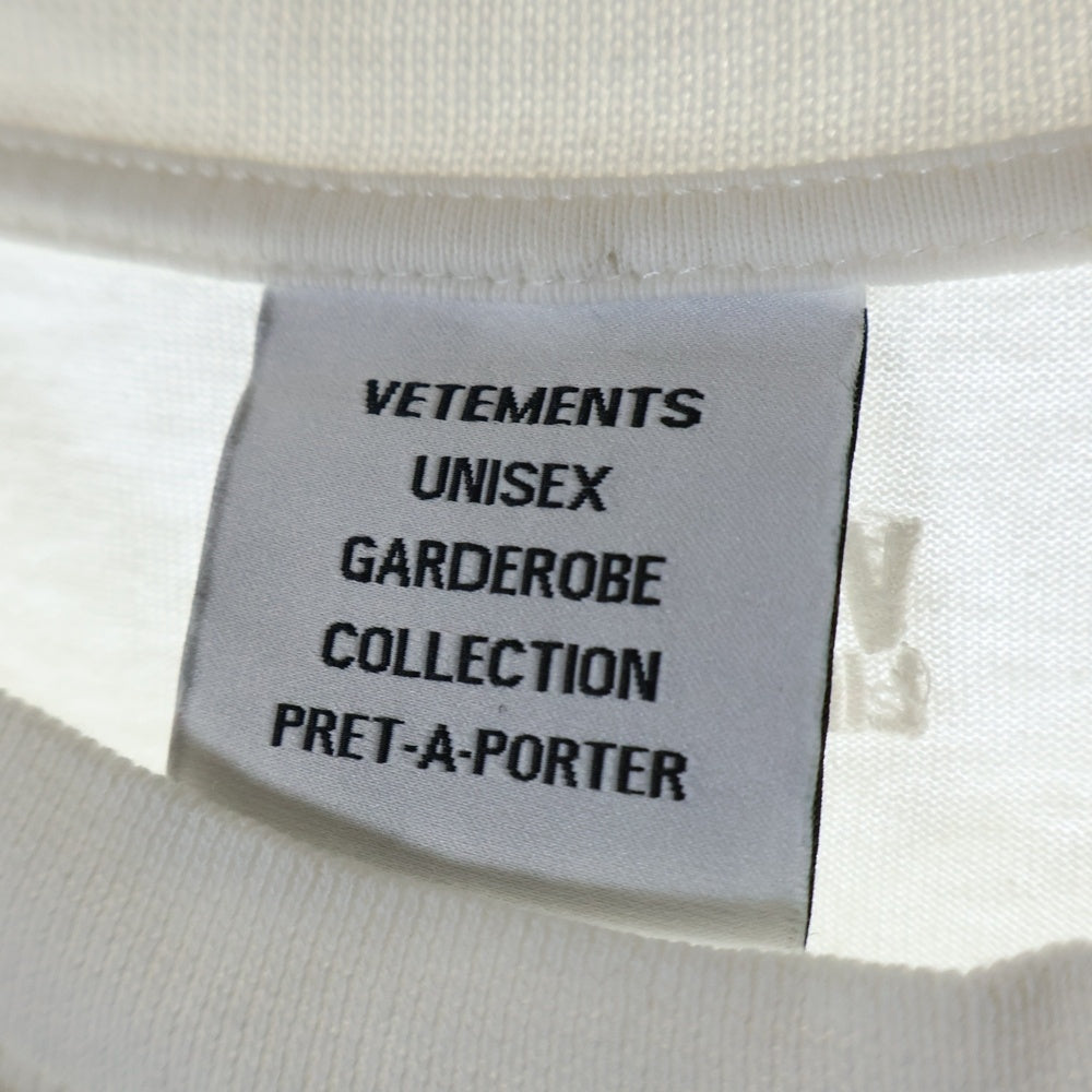 VETEMENTS(ヴェトモン) 21SS Limited Edition Big Logo Tee フロントプリント クルーネック オーバーサイズ 半袖Tシャツ ホワイト UE51TR810P