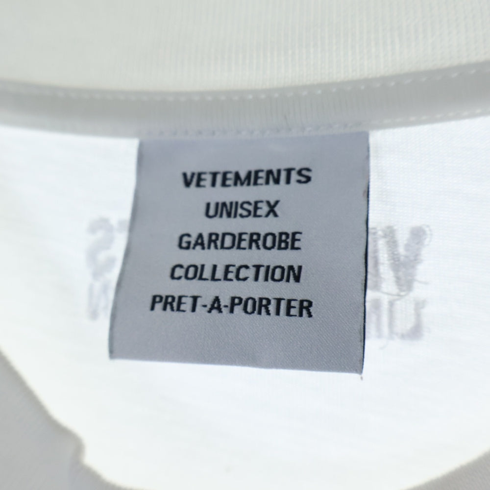 VETEMENTS(ヴェトモン) 21SS GVASALIA S/S TEE ヴァザリア 半袖Tシャツ ホワイト UA52TR220W