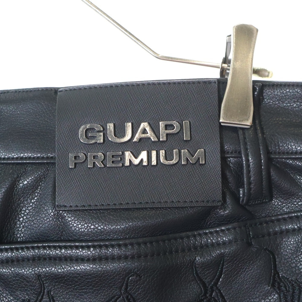 GUAPI(グアピ) BAGGY LEATHER PANT バギー レザーパンツ ブラック