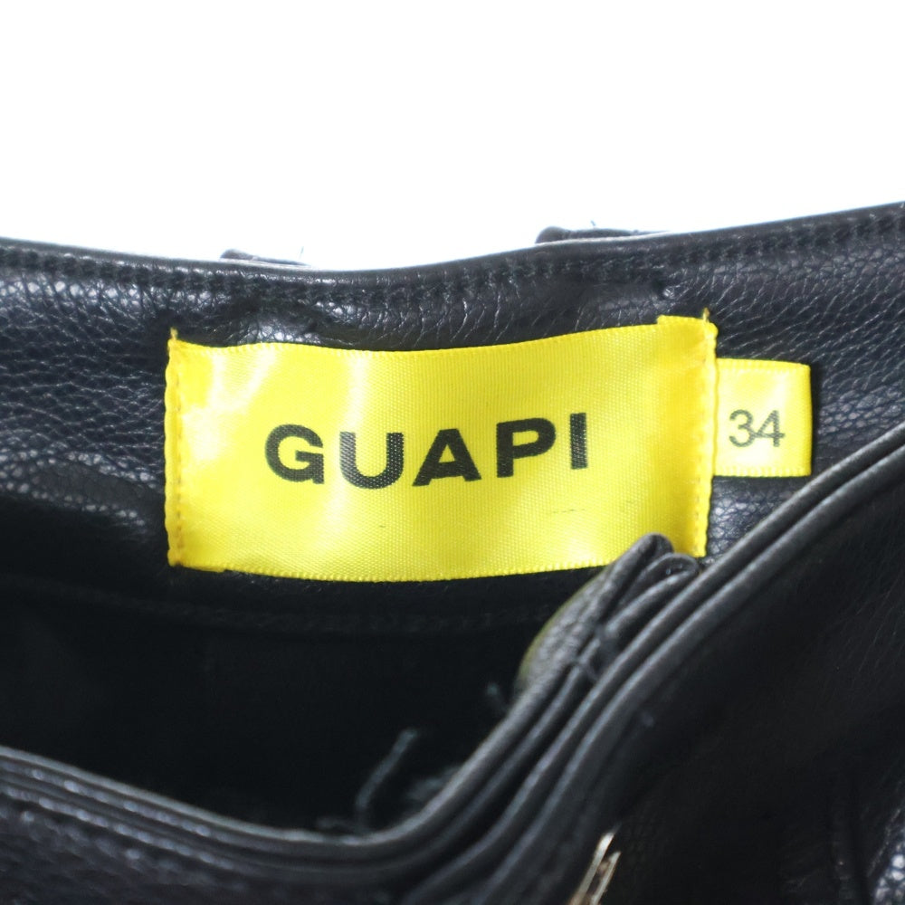 GUAPI(グアピ) BAGGY LEATHER PANT バギー レザーパンツ ブラック