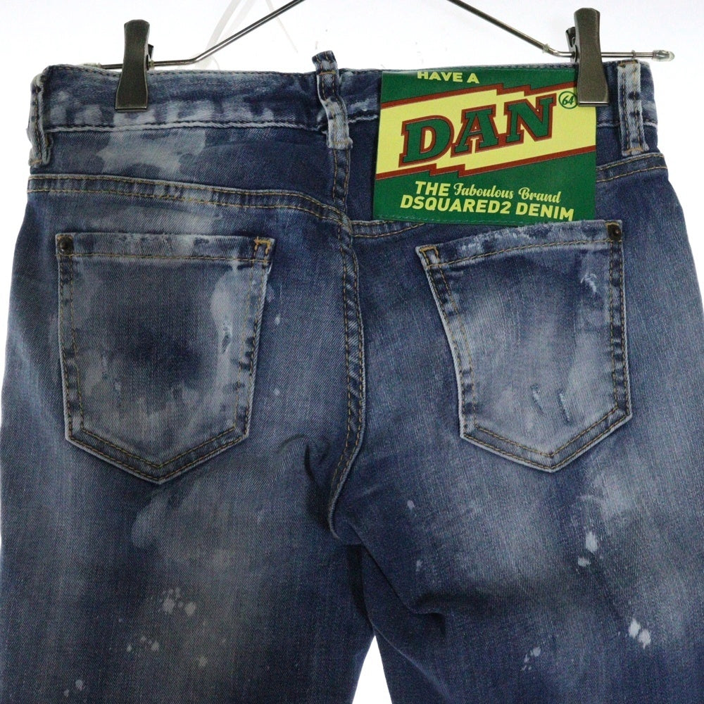DSQUARED2(ディースクエアード) JENNIFER CROPPED JEAN ジェニファークロップドジーン ダメージ加工 スキニーデニムパンツ インディゴ S75LB0645