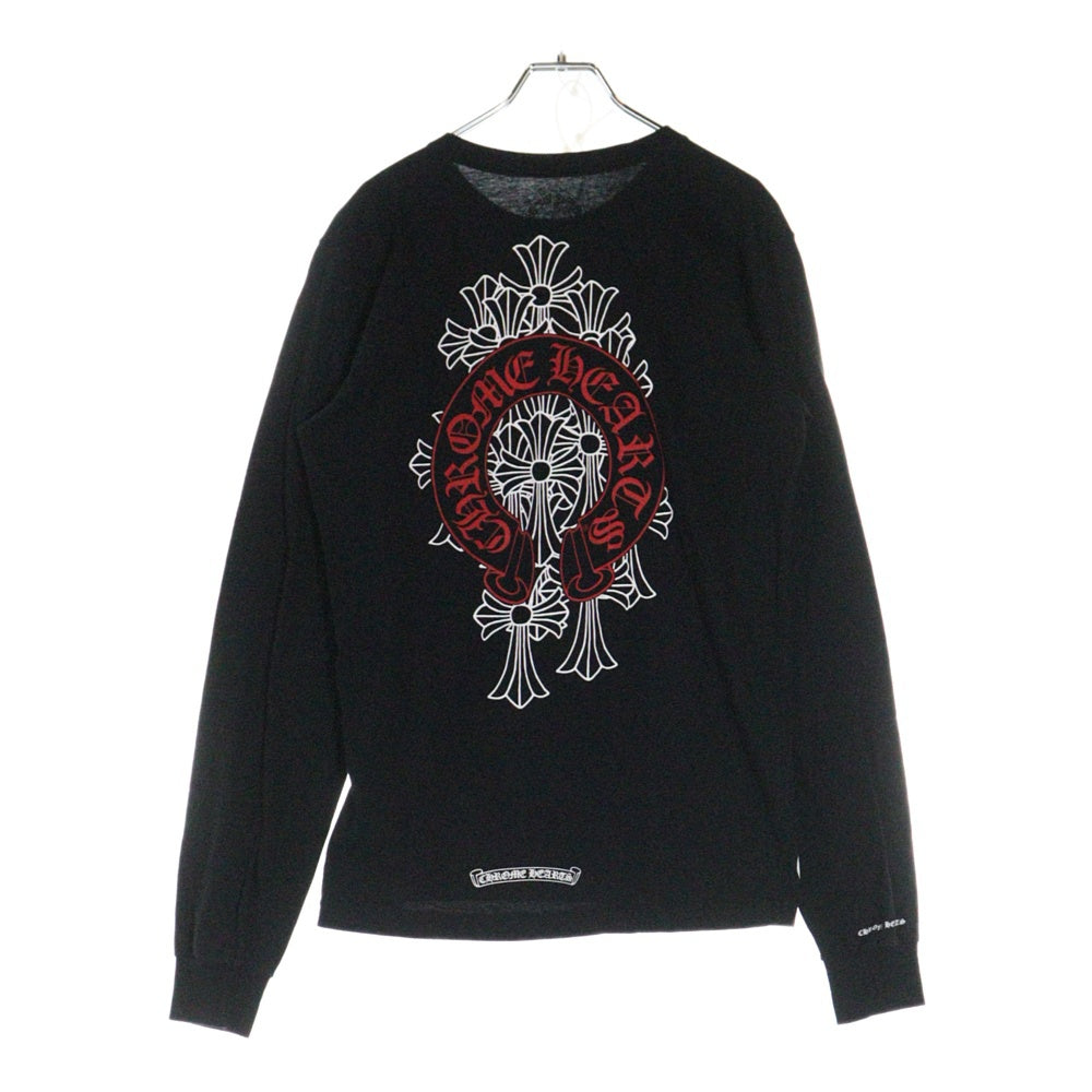 CHROME HEARTS(クロムハーツ) CEMETERY L/S TEE バックセメタリープリント クルーネック 長袖Tシャツ ブラック