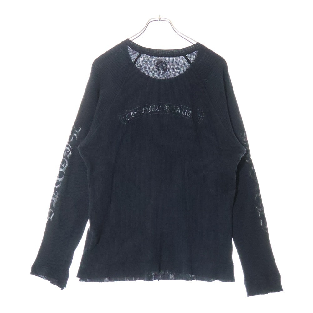 CHROME HEARTS(クロムハーツ) OLD VINE DAGGER フロントヴァインダガー サーマル クルーネック 長袖Tシャツ ブラック