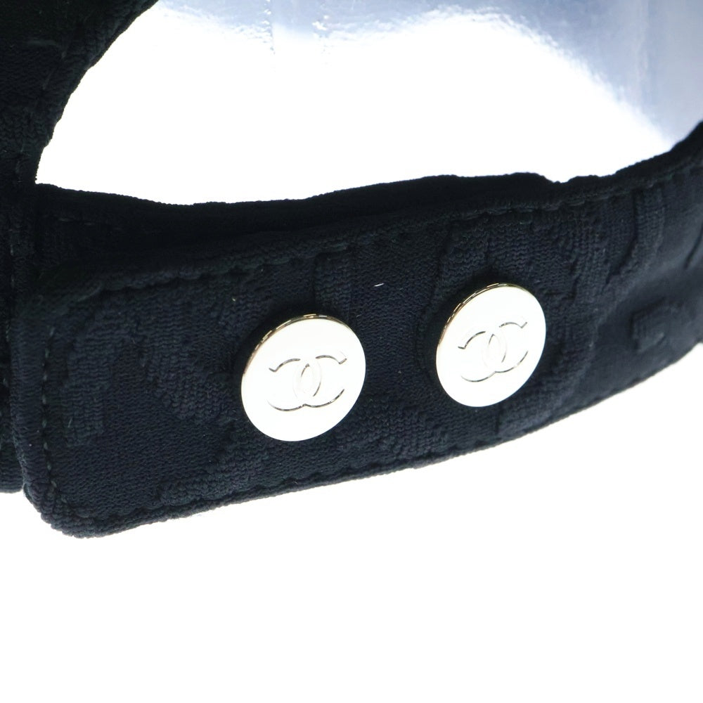 CHANEL(シャネル) 25SS ココマーク総柄 コットン ベースボールキャップ ブラック