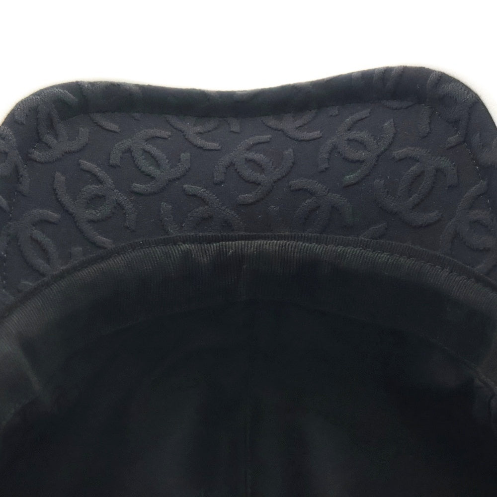 CHANEL(シャネル) 25SS ココマーク総柄 コットン ベースボールキャップ ブラック