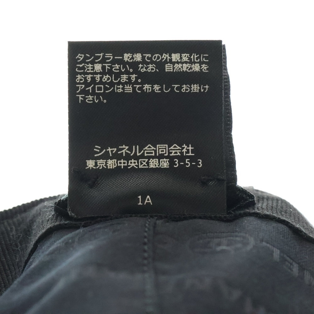 CHANEL(シャネル) 25SS ココマーク総柄 コットン ベースボールキャップ ブラック