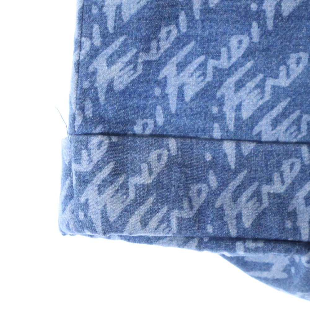 FENDI(フェンディ) ロゴ総柄 ハーフパンツ ショーツ レディース ブルー FLP763