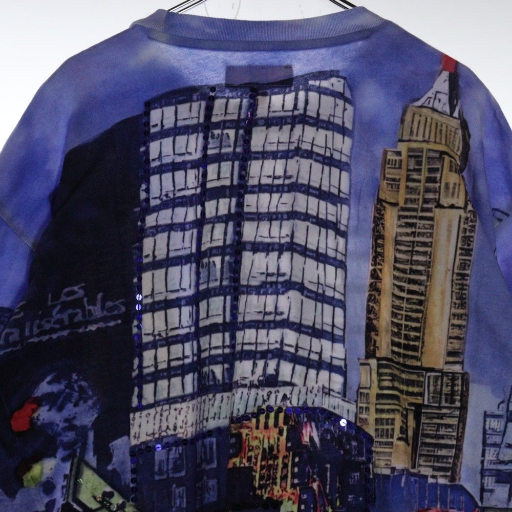 SUPREME(シュプリーム) 25SS Skyline Sequin L/S Top スカイラインシークイン ロングスリーブカットソー 長袖Tシャツ ブルー